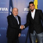 Ghanaian international Kevin-Prince Boateng arrived at the Home of FIFA to meet with President Joseph S. Blatter.