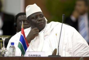 Gambia's President Al Hadji Yahya Jammeh attends the plenary session of the Africa-South America Summit on Margarita Island