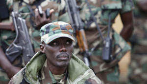 M23 military leader General Makenga attend press conference in Bunagana in eastern Democratic Republic of Congo