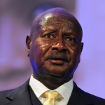 Ugandan President Yoweri Museveni addres