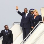 Alassane and Dominique Ouattara greet adoring Ivorians in Abidjan on Sunday