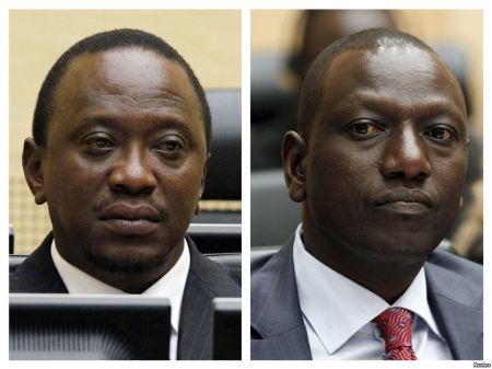 Uhuru Kenyatta (left) and William Ruto have so far refused to cooperate with an ICC probe into alleged human rights violations 