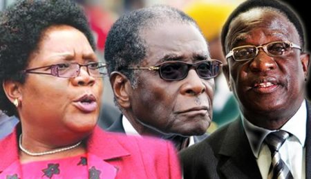 Top contenders for Mugabe’s top seat include Vice-President Joice Mujuru (left) and Justice Minister Emmerson Mnangagwa (right)