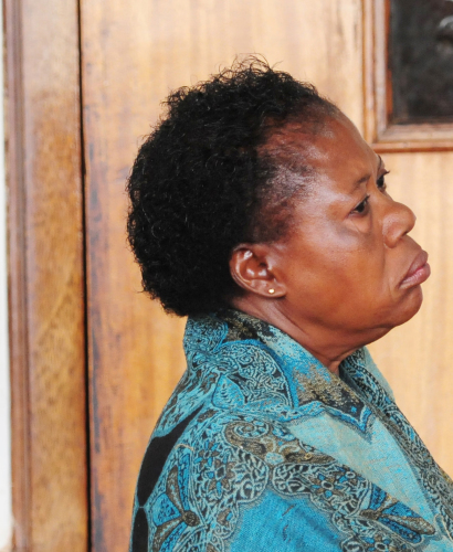In the dock: Rosemary Namubiru listens to the case against her 