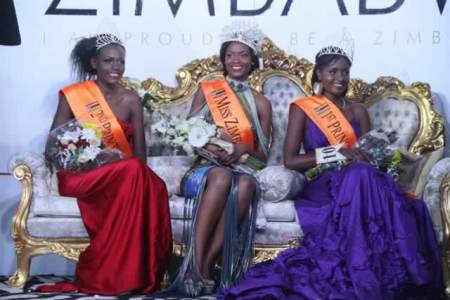 Thabiso Phiri (centre) decided to relinquish her Miss Zimbabwe throne