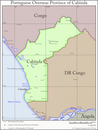 A 25-mile wide strip of DR Congo separates Cabinda province from the rest of Angola