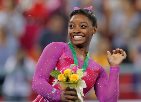 All-conquering Simone Biles has to give best to a bee while collecting another gold in China at the weekend