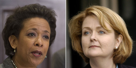 Attorneys Loretta Lynch (left) and Loretta Lynch (right)
