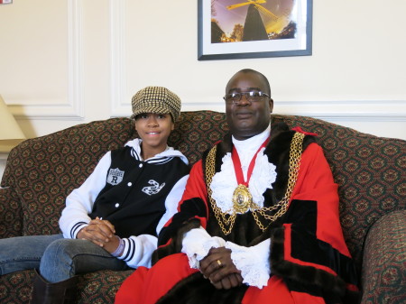 Zuriel Oduwole and Lambeth Mayor, Cllr Aminu