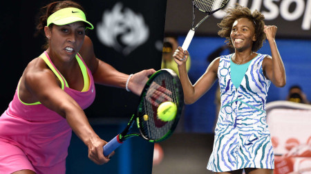 Madison Keys (left) rallied to overcome Venus Williams (right), who won her first Grand Slam when her opponent five years old.