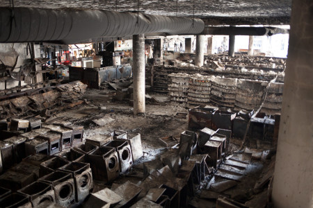 Burnt kitchen appliances and foodstuffs in the aftermath of 2013’s Westgate Shopping Mall attack