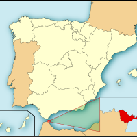 Though physically part of Africa’s mainland, Cueta (inset) is part of Spain 