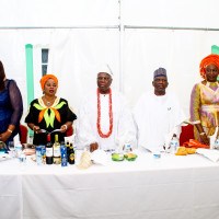 From left: His Excellency, Deputy High Commissioner Mr. Olukunle Akindele Bamgbose and his wife, His Royal Majesty Oba Adedapo Tejuosho CON Osile of Oke Ona Egbaland and his 'Olori' and His Excellency, Dr. Dalhatu Sarki Tafida OFR, CFR with his wife and Chairman of CANUK Mr. Babatunde Loye.