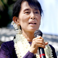 Aung San Suu Kyi is barred from running for president because she had children with her British late husband
