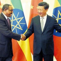Chinese President Xi Jinping (right) meeting with Ethiopian Prime Minister Hailemariam Desalegn in Beijing last week