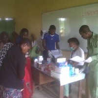 Yes We Care!  NYSC awardees dispensing drugs to the displaced persons