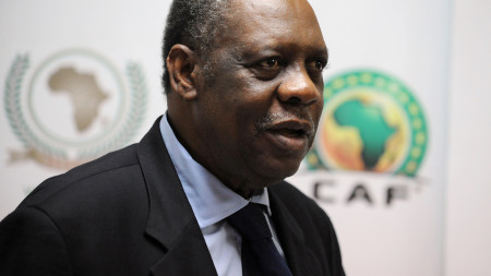 Confederation of African Football President Issa Hayatou looks on during a press conference dedicated to the giving of a $200,000 check by CAF to the African Union for their campaign against famine and hunger in Africa, in Libreville, on February 11, 2012. AFP PHOTO / PIUS UTOMI EKPEI (Photo credit should read PIUS UTOMI EKPEI/AFP/Getty Images)